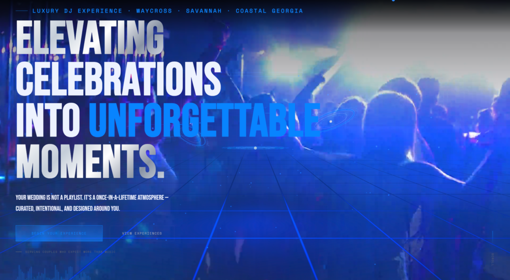 dj entertainment custom website